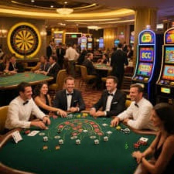 Roulette and baccarat live tables during evening play